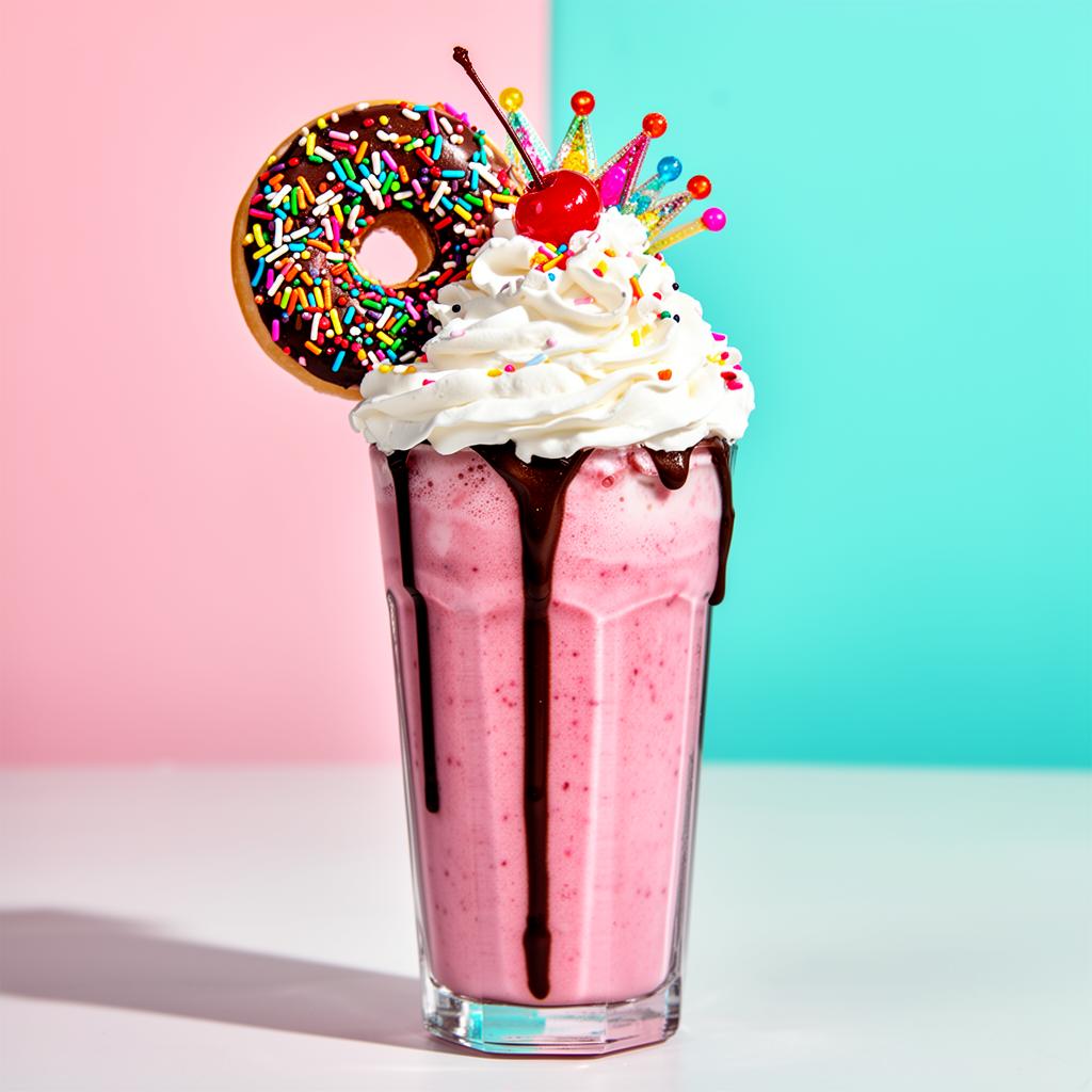 Blue cotton candy shake dripping